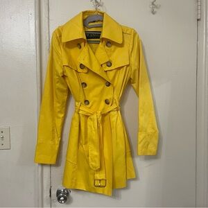 Guess Yellow Trench Coat with Classic Design